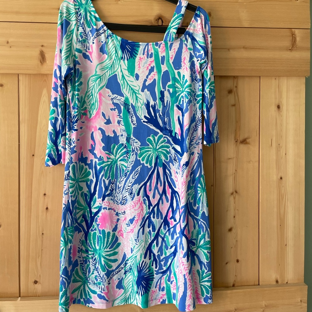 S- Lilly Pulitzer Lori Dress in Jet Stream print